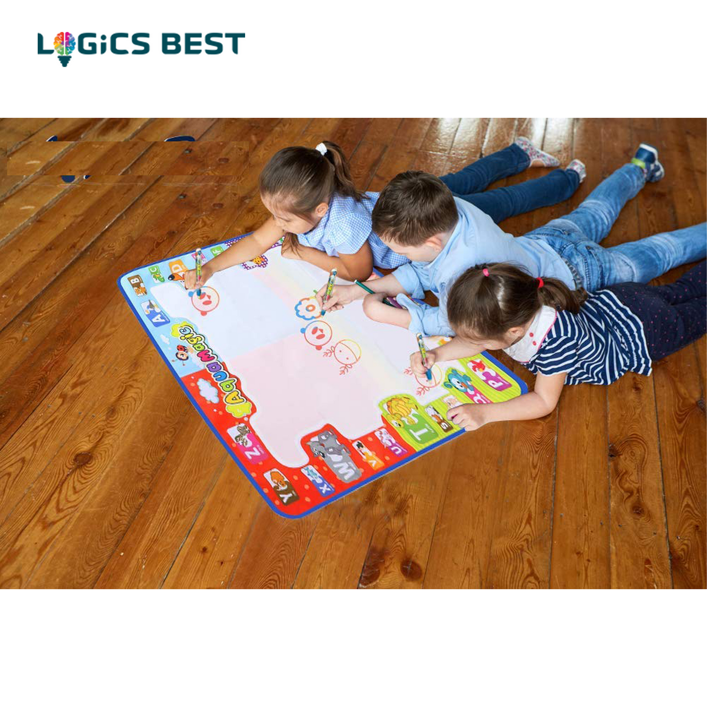 Logics Best Activity Mat for Learning- Premium Water Drawing Mat for Kids Age 2-5 Years Old, Toddler Educational Gift