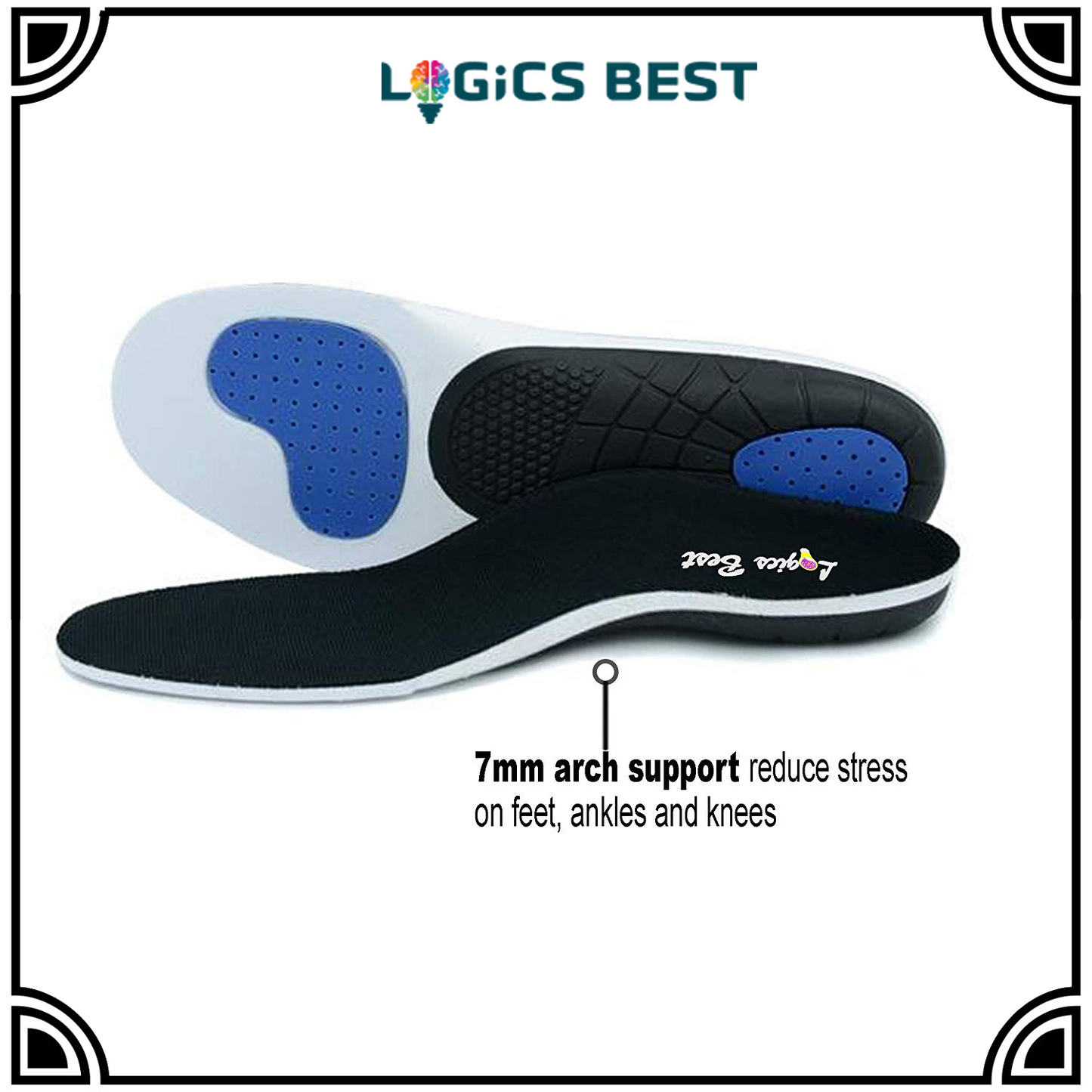 Pain Relief Insoles, Professional-Grade High Arch Orthotic Insert for Maximum Support, Unisex, Anti-Fatigue Technology Replacement Insole