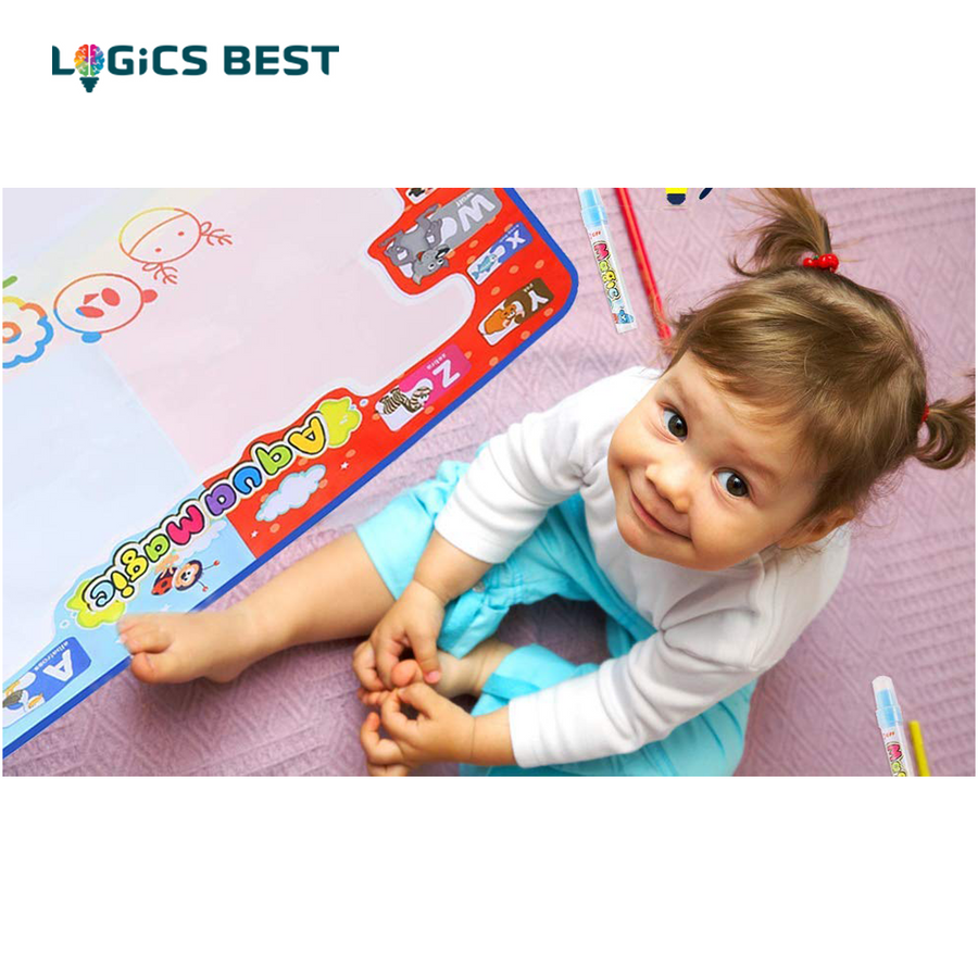 Logics Best Activity Mat for Learning- Premium Water Drawing Mat for Kids Age 2-5 Years Old, Toddler Educational Gift