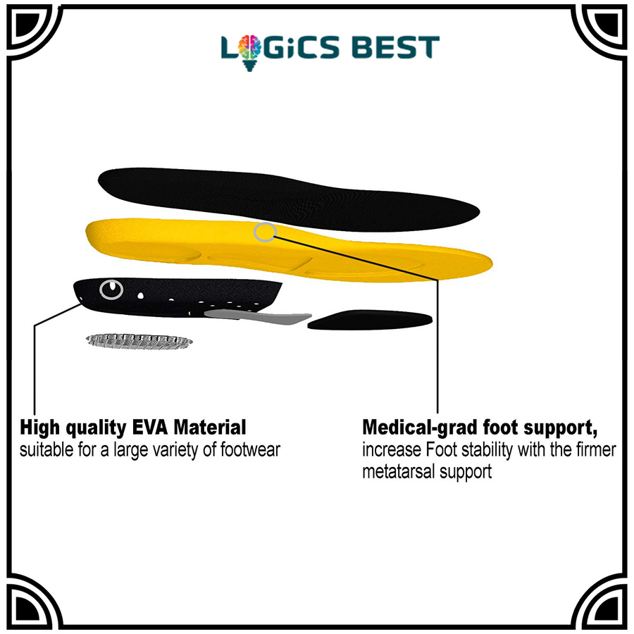 Plantar Fasciitis Flat Feet Insoles Arch Supports Orthotics Relieve High Arch, Foot, Heel Pain (US Mens 6.5-9 Womens 8-11.5)